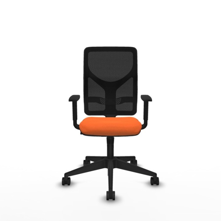 Motilla sincro malla negra bali naranja brazos 1D base piramidal  ruedas 65mm nailon