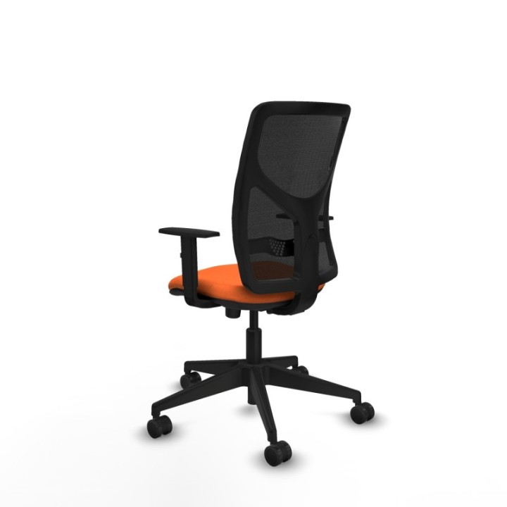 Motilla sincro malla negra bali naranja brazos 1D base piramidal  ruedas 65mm nailon