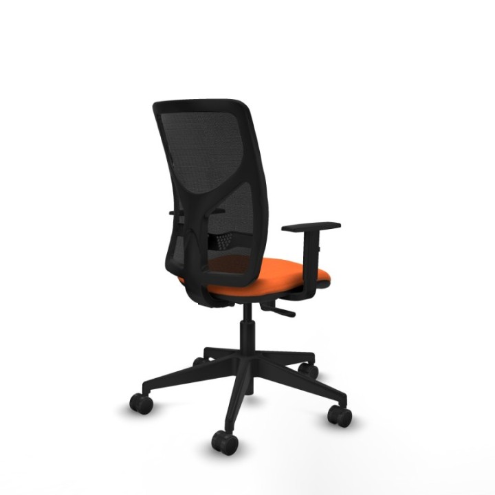 Motilla sincro malla negra bali naranja brazos 1D base piramidal  ruedas 65mm nailon