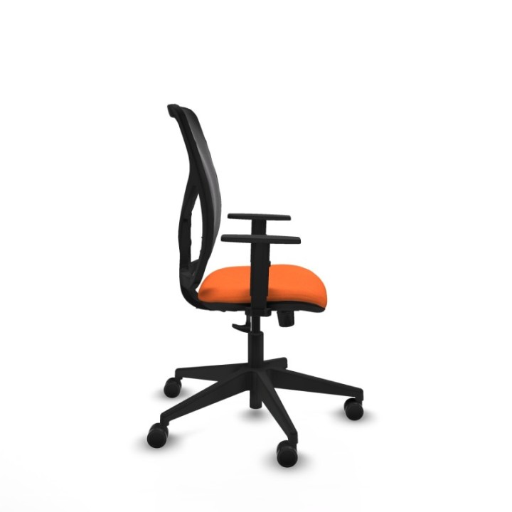 Motilla sincro malla negra bali naranja brazos 1D base piramidal  ruedas 65mm nailon