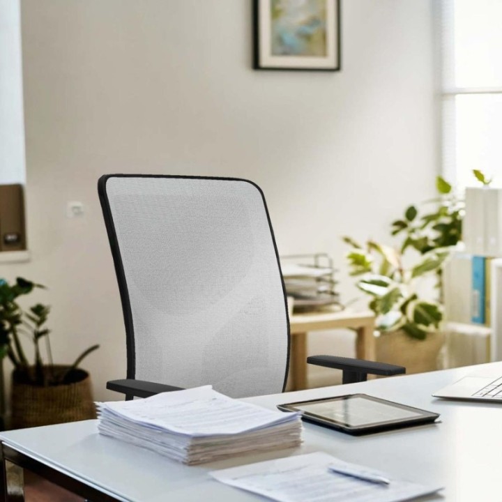 Motilla sincro malla negra bali naranja brazos 1D base piramidal  ruedas 65mm nailon