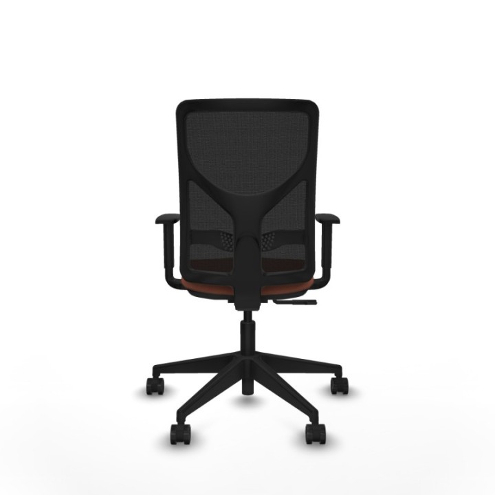 Motilla sincro malla negra bali marrón brazos 1D base piramidal  ruedas 65mm nailon