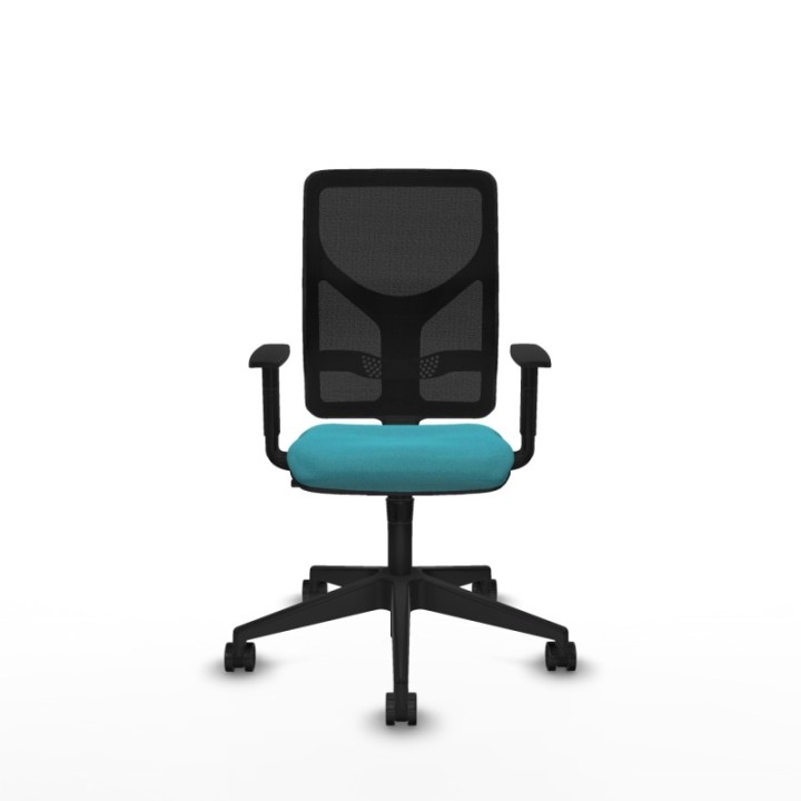 Motilla sincro malla negra bali turquesa brazos 1D base piramidal  ruedas 65mm nailon