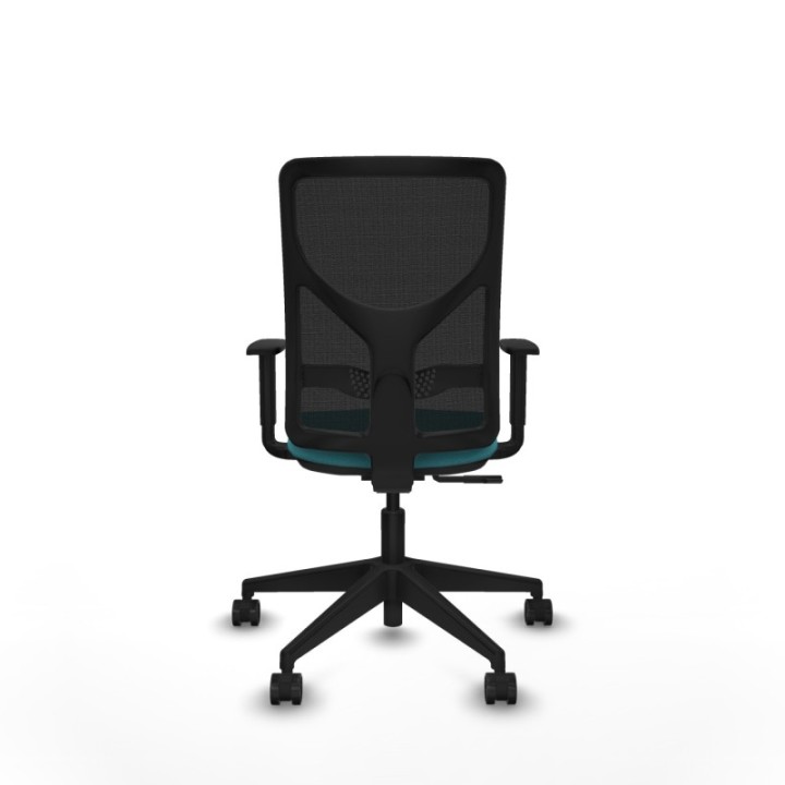 Motilla sincro malla negra bali turquesa brazos 1D base piramidal  ruedas 65mm nailon