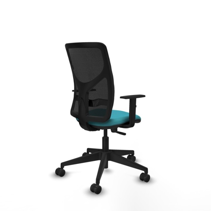 Motilla sincro malla negra bali turquesa brazos 1D base piramidal  ruedas 65mm nailon