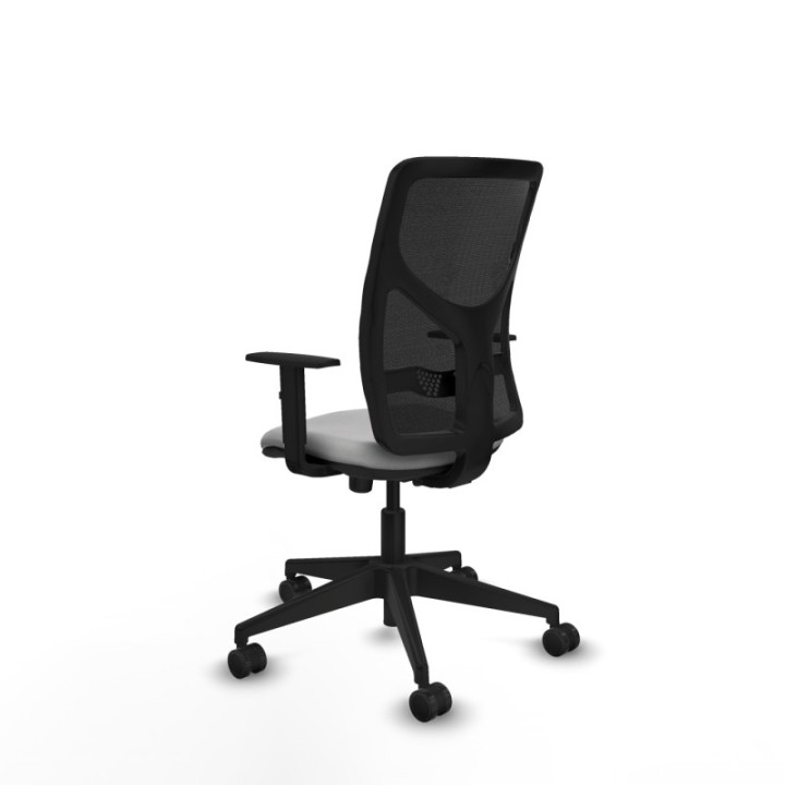 Motilla sincro malla negra bali gris claro brazos 1D base piramidal  ruedas 65mm nailon