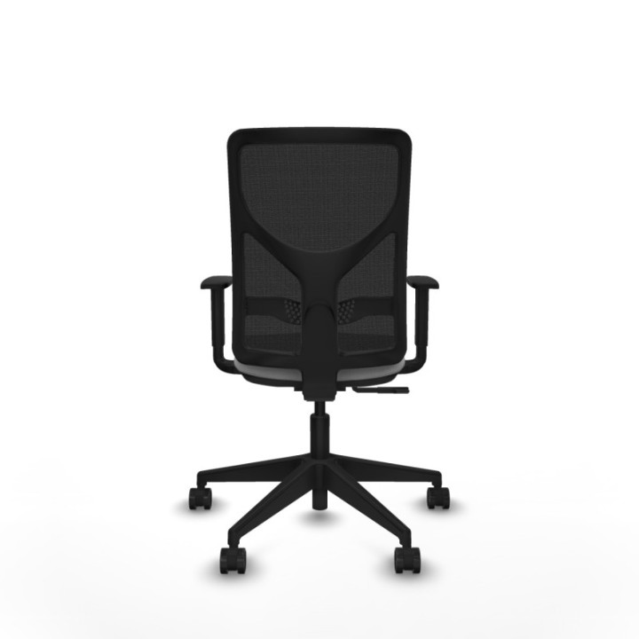 Motilla sincro malla negra bali gris claro brazos 1D base piramidal  ruedas 65mm nailon