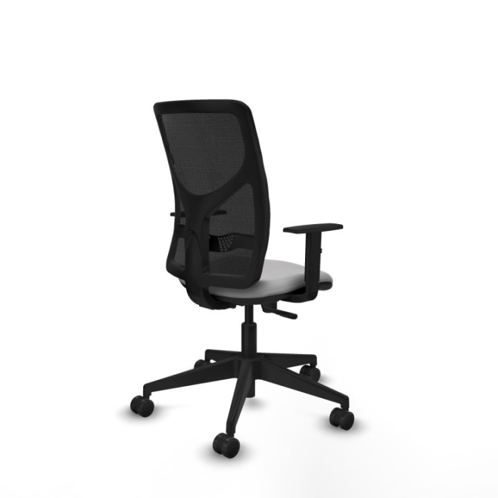 Motilla sincro malla negra bali gris claro brazos 1D base piramidal  ruedas 65mm nailon