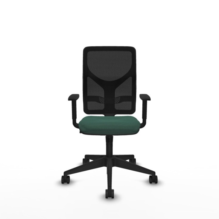 Motilla sincro malla negra bali verde botella brazos 1D base piramidal  ruedas 65mm nailon