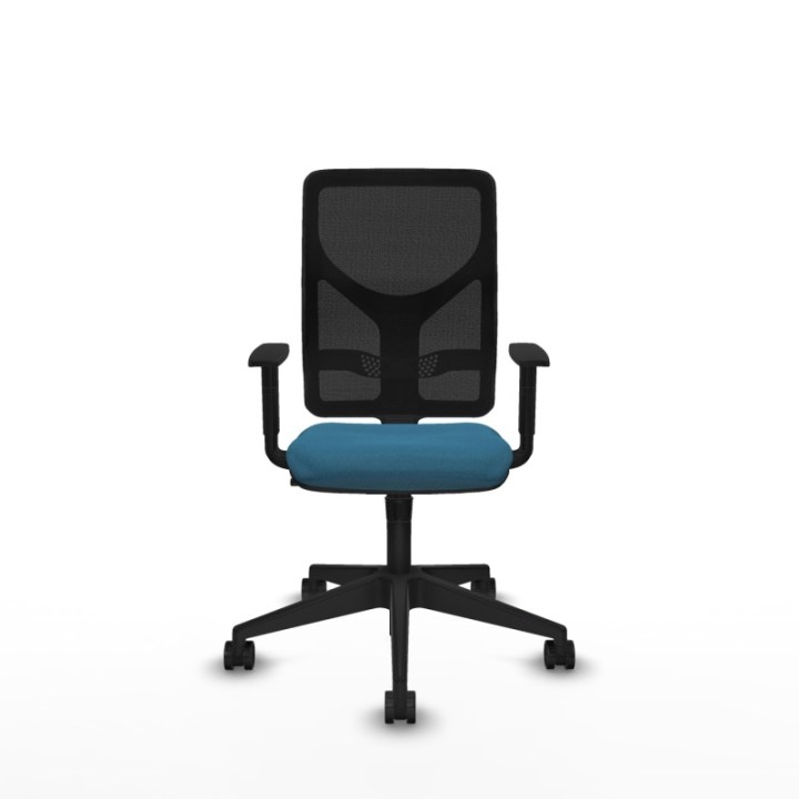 Motilla sincro malla negra bali verde petroleo brazos 1D base piramidal  ruedas 65mm nailon