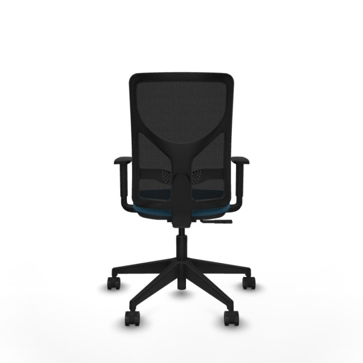 Motilla sincro malla negra bali verde petroleo brazos 1D base piramidal  ruedas 65mm nailon