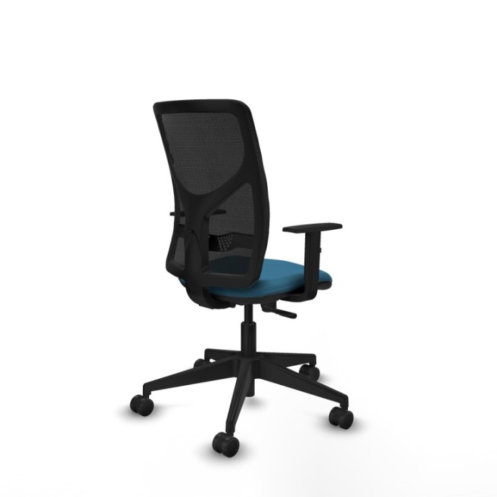 Motilla sincro malla negra bali verde petroleo brazos 1D base piramidal  ruedas 65mm nailon