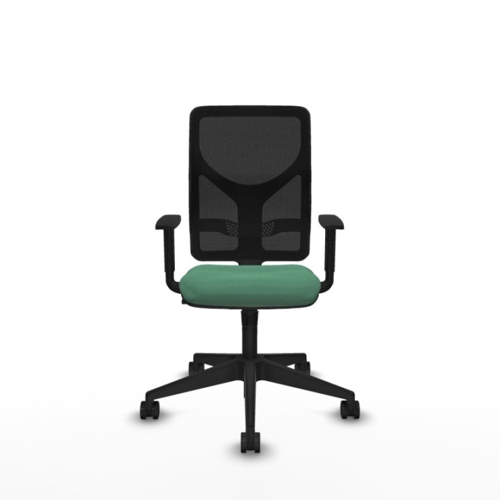 Motilla sincro malla negra bali verde esmeralda brazos 1D base piramidal  ruedas 65mm nailon