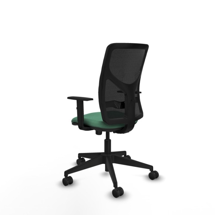 Motilla sincro malla negra bali verde esmeralda brazos 1D base piramidal  ruedas 65mm nailon