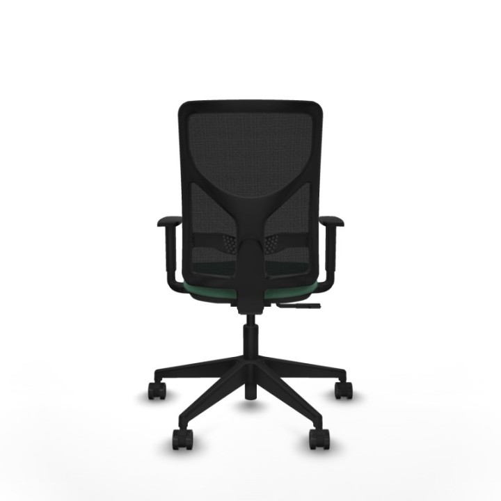 Motilla sincro malla negra bali verde esmeralda brazos 1D base piramidal  ruedas 65mm nailon