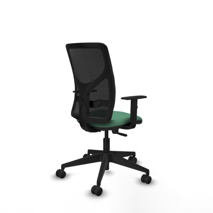 Motilla sincro malla negra bali verde esmeralda brazos 1D base piramidal  ruedas 65mm nailon