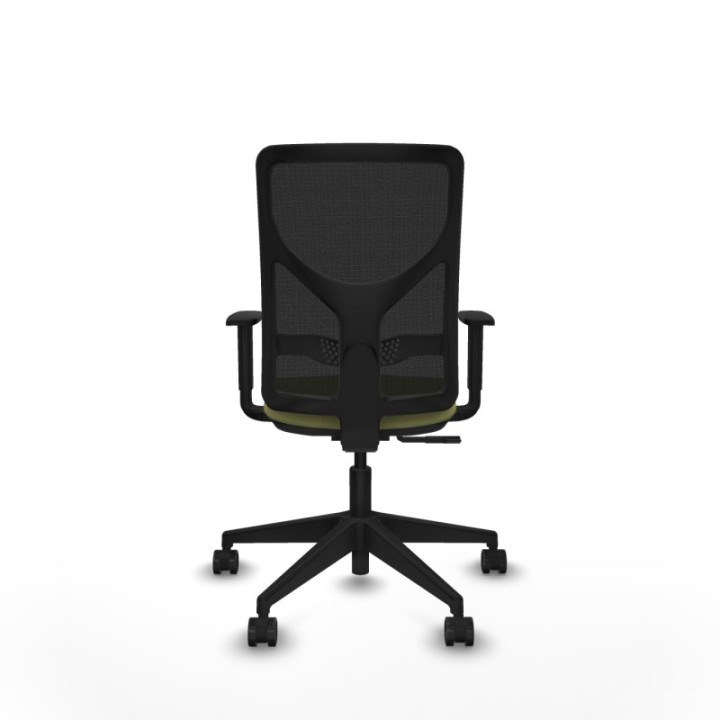 Motilla sincro malla negra bali verde oliva brazos 1D base piramidal  ruedas 65mm nailon