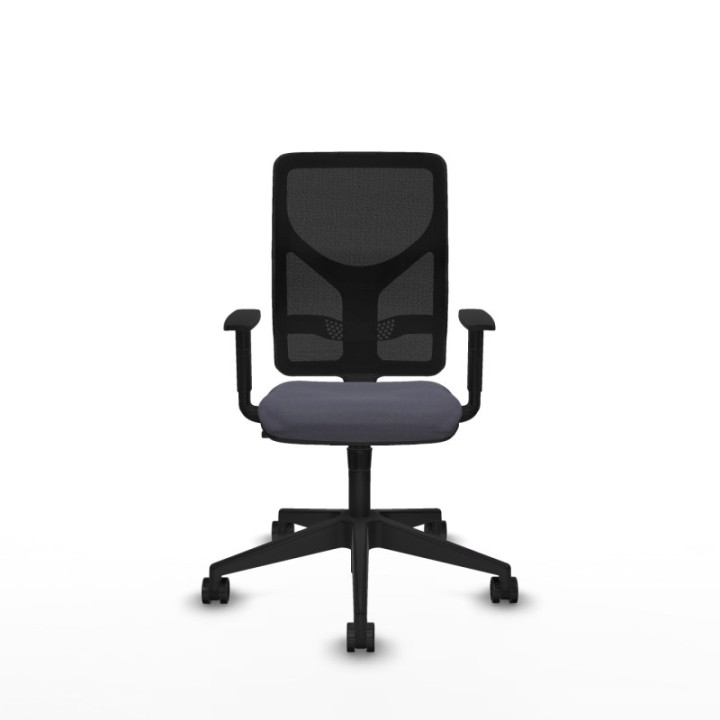 Motilla sincro malla negra bali gris oscuro brazos 1D base piramidal  ruedas 65mm nailon