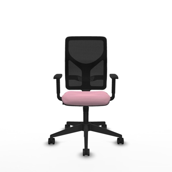 Motilla sincro malla negra bali rosa brazos 1D base piramidal  ruedas 65mm nailon