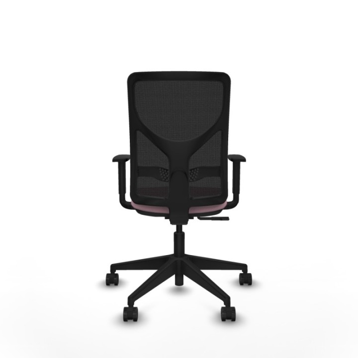 Motilla sincro malla negra bali rosa brazos 1D base piramidal  ruedas 65mm nailon