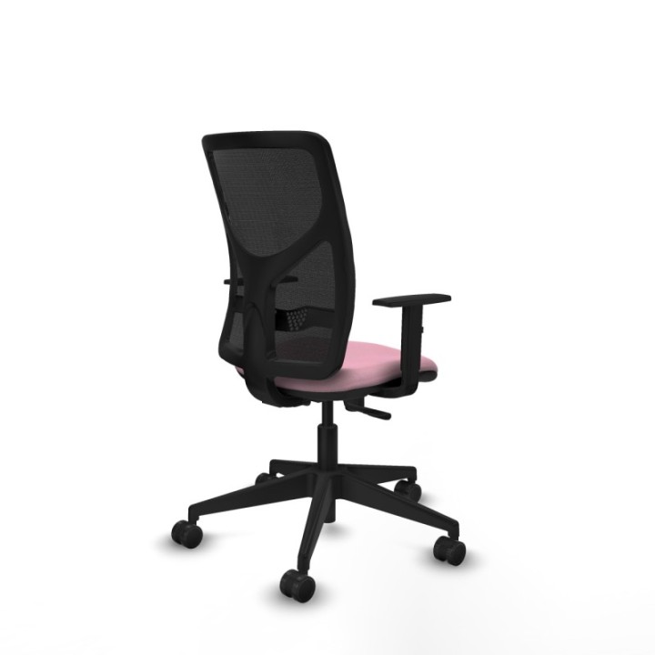 Motilla sincro malla negra bali rosa brazos 1D base piramidal  ruedas 65mm nailon