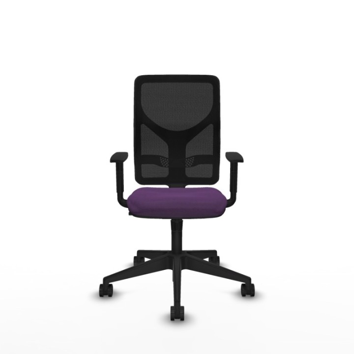 Motilla sincro malla negra bali morado brazos 1D base piramidal  ruedas 65mm nailon