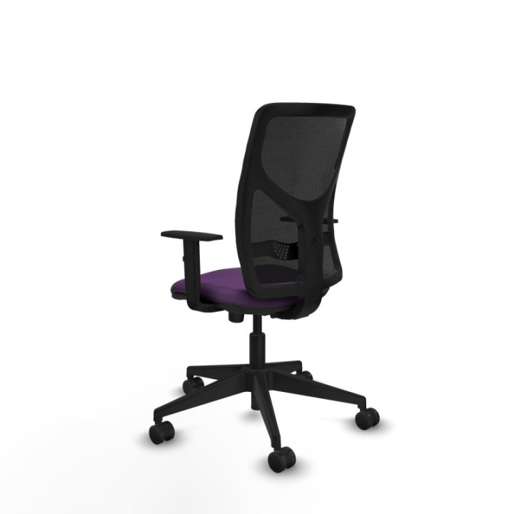 Motilla sincro malla negra bali morado brazos 1D base piramidal  ruedas 65mm nailon