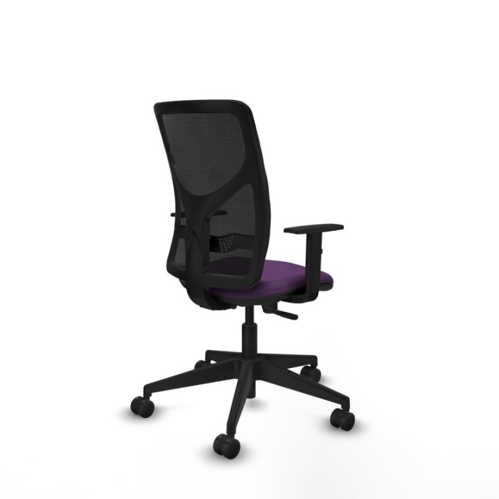 Motilla sincro malla negra bali morado brazos 1D base piramidal  ruedas 65mm nailon