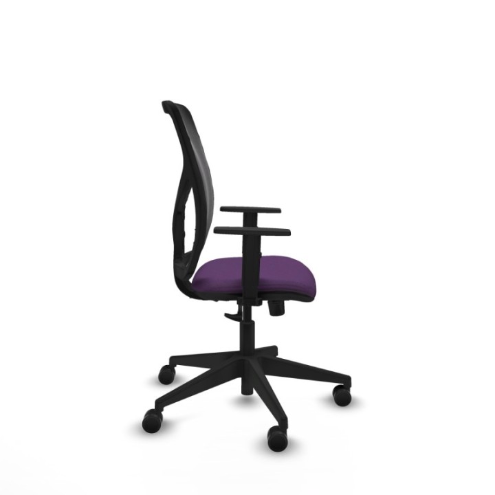 Motilla sincro malla negra bali morado brazos 1D base piramidal  ruedas 65mm nailon