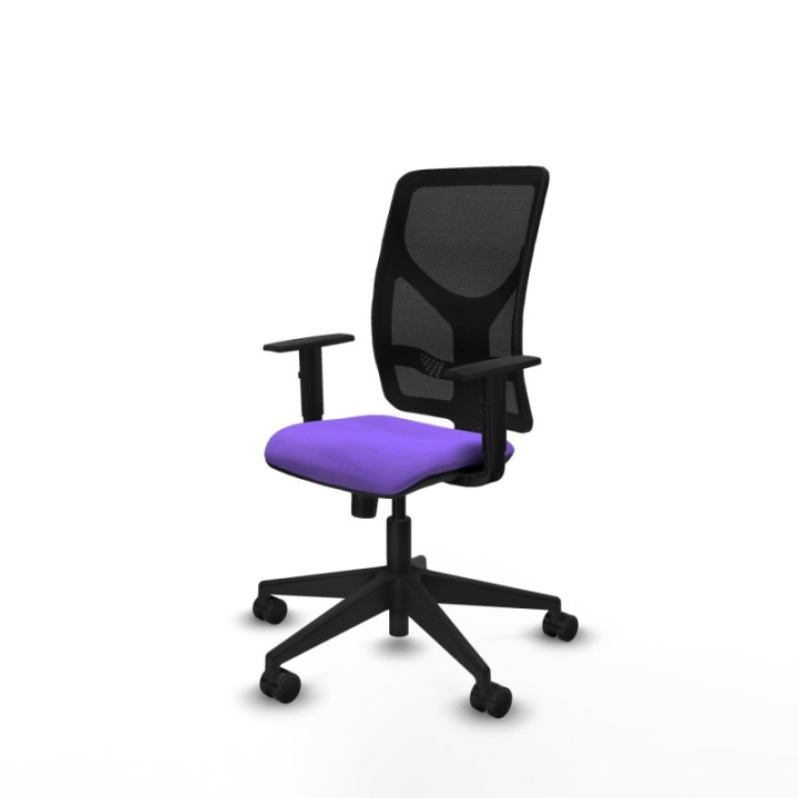 Motilla sincro malla negra bali lila brazos 1D base piramidal  ruedas 65mm nailon