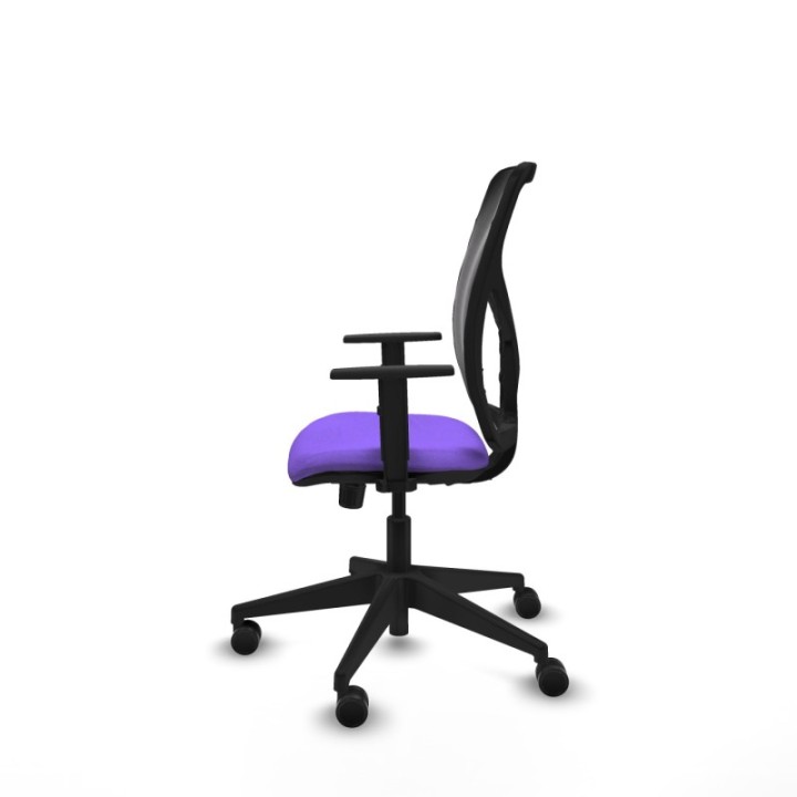 Motilla sincro malla negra bali lila brazos 1D base piramidal  ruedas 65mm nailon