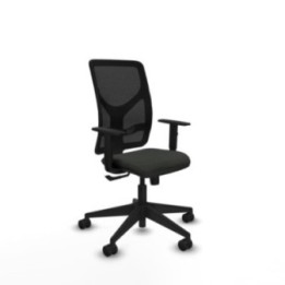 Motilla sincro malla negra bali negro brazos 1D base piramidal  ruedas 65mm nailon