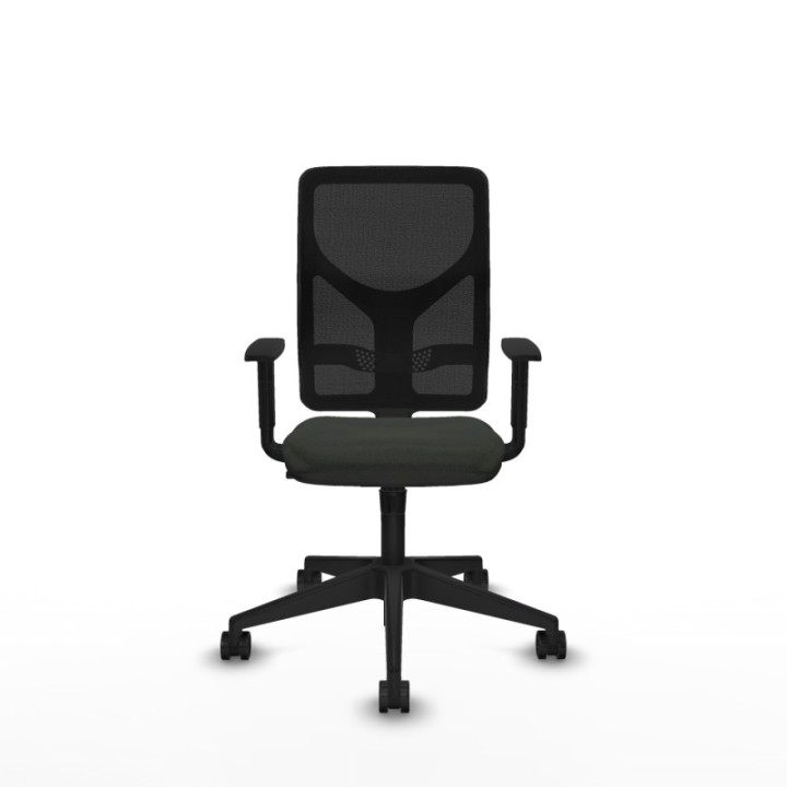 Motilla sincro malla negra bali negro brazos 1D base piramidal  ruedas 65mm nailon