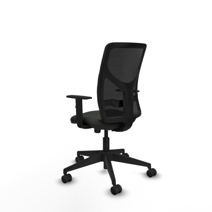 Motilla sincro malla negra bali negro brazos 1D base piramidal  ruedas 65mm nailon