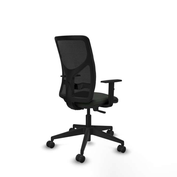 Motilla sincro malla negra bali negro brazos 1D base piramidal  ruedas 65mm nailon