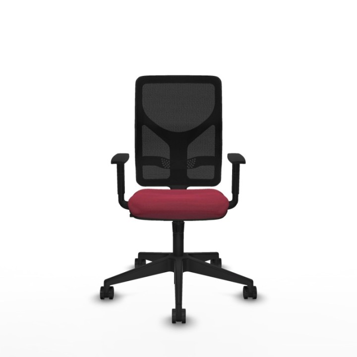 Motilla sincro malla negra bali granate brazos 1D base piramidal  ruedas 65mm nailon