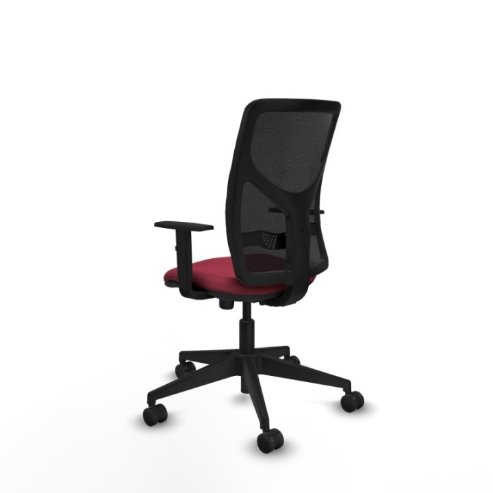 Motilla sincro malla negra bali granate brazos 1D base piramidal  ruedas 65mm nailon