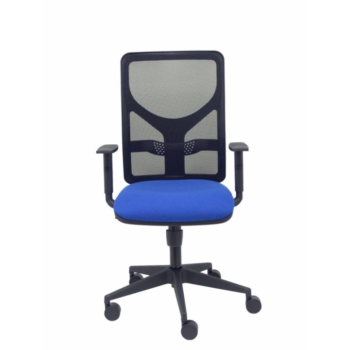Silla Motilla malla negra asiento bali azul brazo regulable