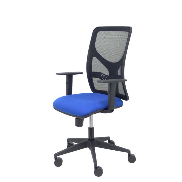 Silla Motilla malla negra asiento bali azul brazo regulable
