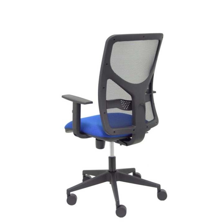 Silla Motilla malla negra asiento bali azul brazo regulable