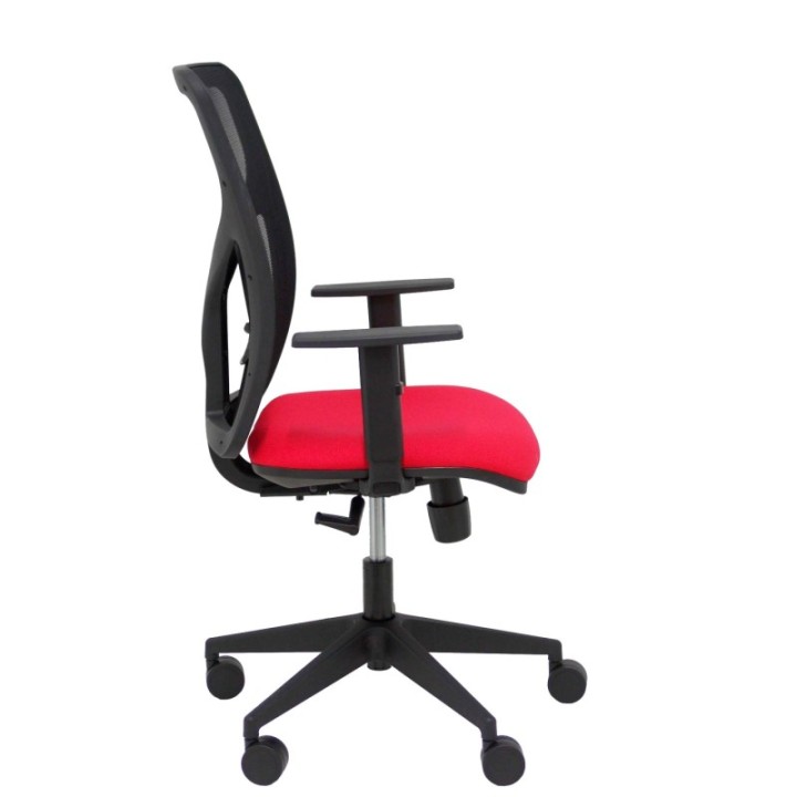 Silla Motilla malla negra asiento bali rojo brazo regulable