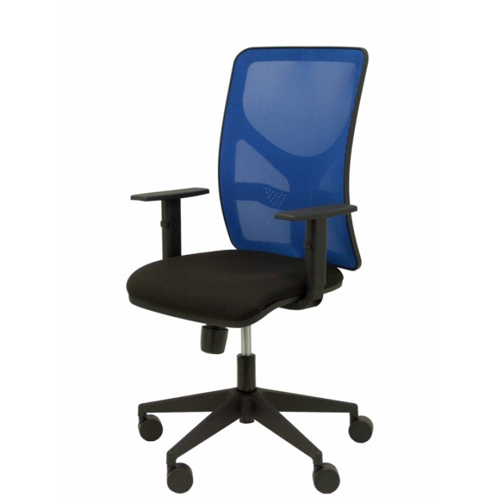 Silla Motilla malla azul asiento bali negro brazo regulable