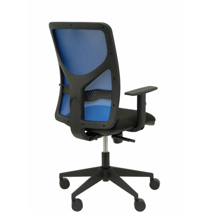 Silla Motilla malla azul asiento bali negro brazo regulable