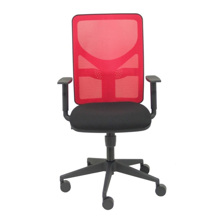 Silla Motilla malla roja asiento bali negro brazo regulable