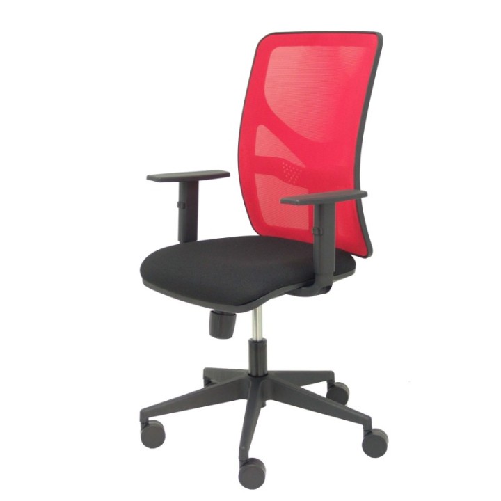 Silla Motilla malla roja asiento bali negro brazo regulable