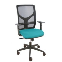 Silla Motilla sincro malla negra asiento bali turquesa brazos regulables