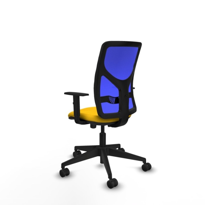 Motilla traslack malla azul bali amarillo brazos 1D base piramidal  ruedas 65mm nailon