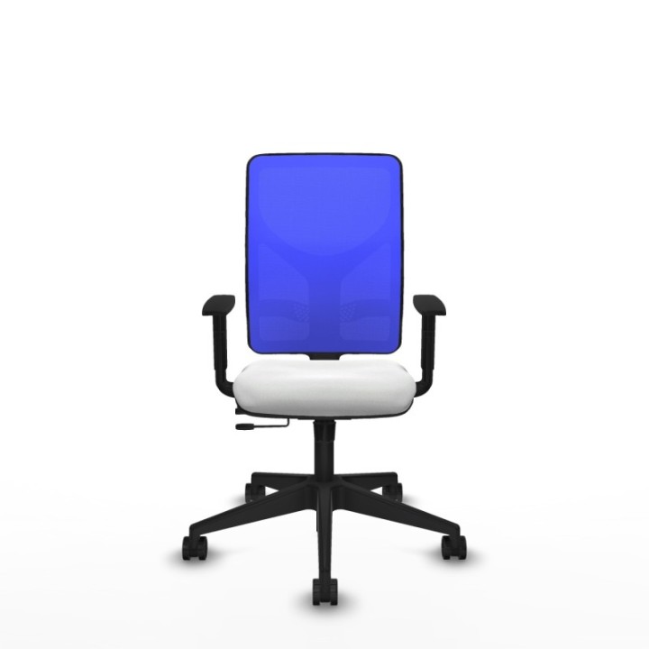 Motilla traslack malla azul bali blanco brazos 1D base piramidal  ruedas 65mm nailon