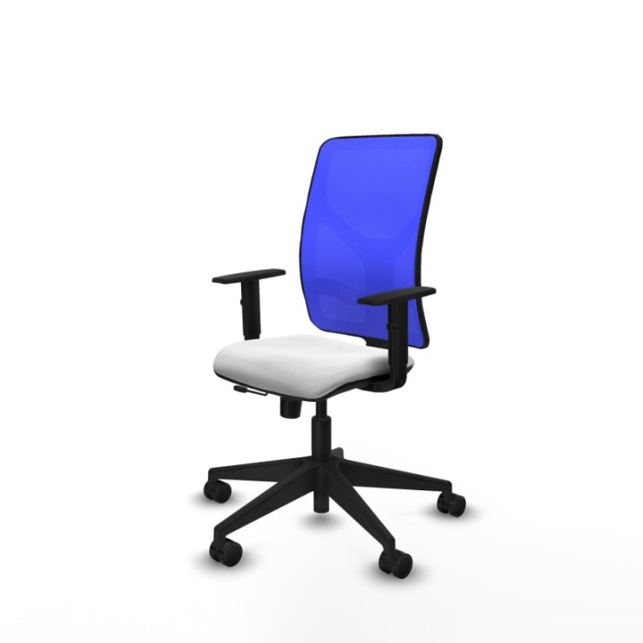 Motilla traslack malla azul bali blanco brazos 1D base piramidal  ruedas 65mm nailon