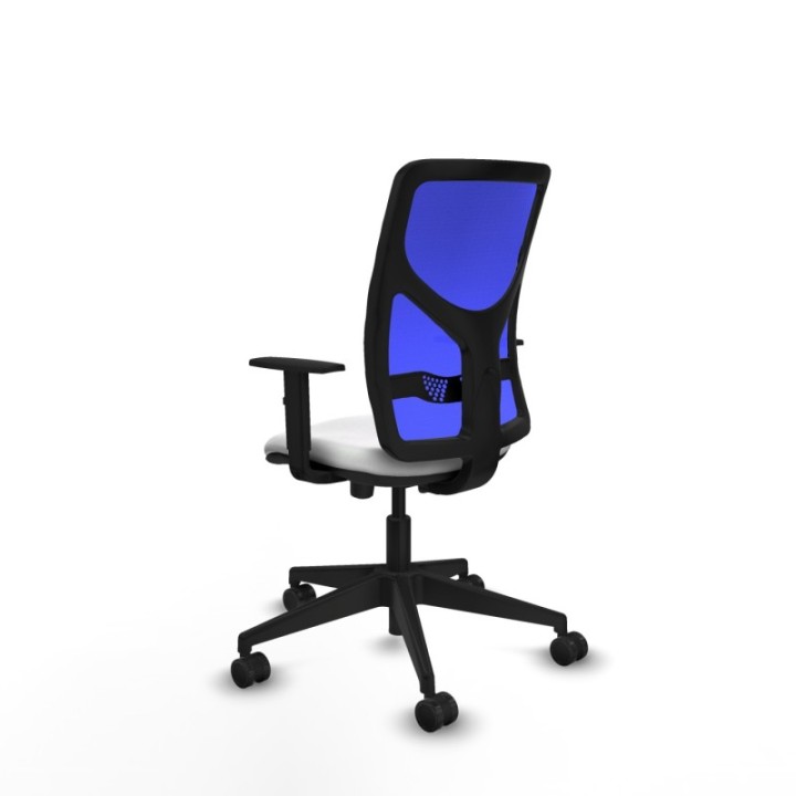 Motilla traslack malla azul bali blanco brazos 1D base piramidal  ruedas 65mm nailon